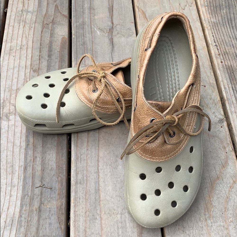 Crocs with Leather Topper